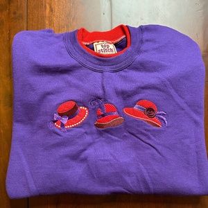 Red Hat Lady Red Hat Sweatshirt Long Sleeve Red and Purple 3x